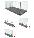 MC-209-c picior sustinere sticla 10-12mm, patrat din aluminiu ()