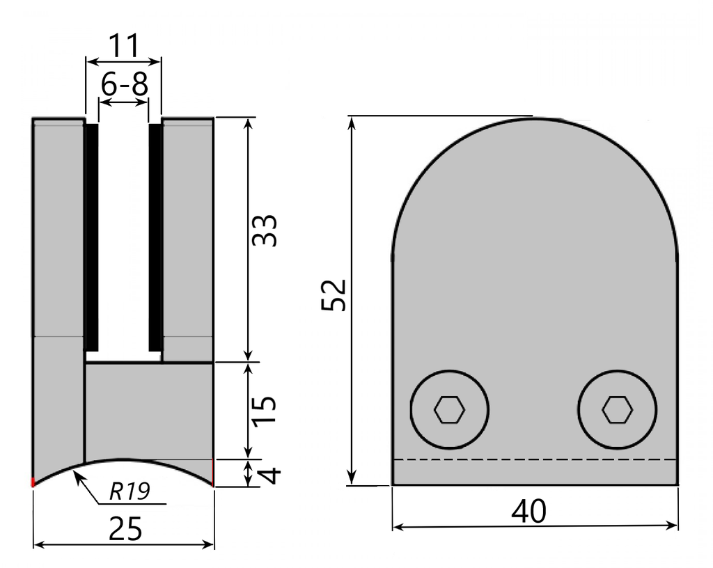 CLEMA BALUSTRU ROTUND - 6-8MM - SSS