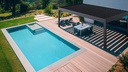 Pergola bioclimatica din aluminiu cu lamele rotative, MD-9700A 3024 x 5060 mm, h3023 RAL7016