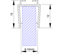 MD 21H /10mm - Garnitura siliconica cu perie (sticla10mm) h 3000
