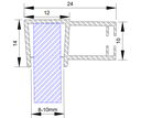 MD 22H-8 - Garnitura siliconica cu perie (sticla 8mm) h2200