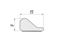 MD 60B Profil "prag dus" din aluminiu 15*9mm BLACK (Buc. 2.0m)