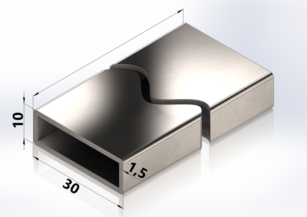 Profil inox PSS 30x10*2.0  L=1524mm