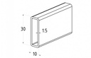 Profil inox 30x10x1.5 / luciu 2m