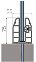 MW5500 Profil suport balustrada sticla 8-12mm RAL 7016 MAT