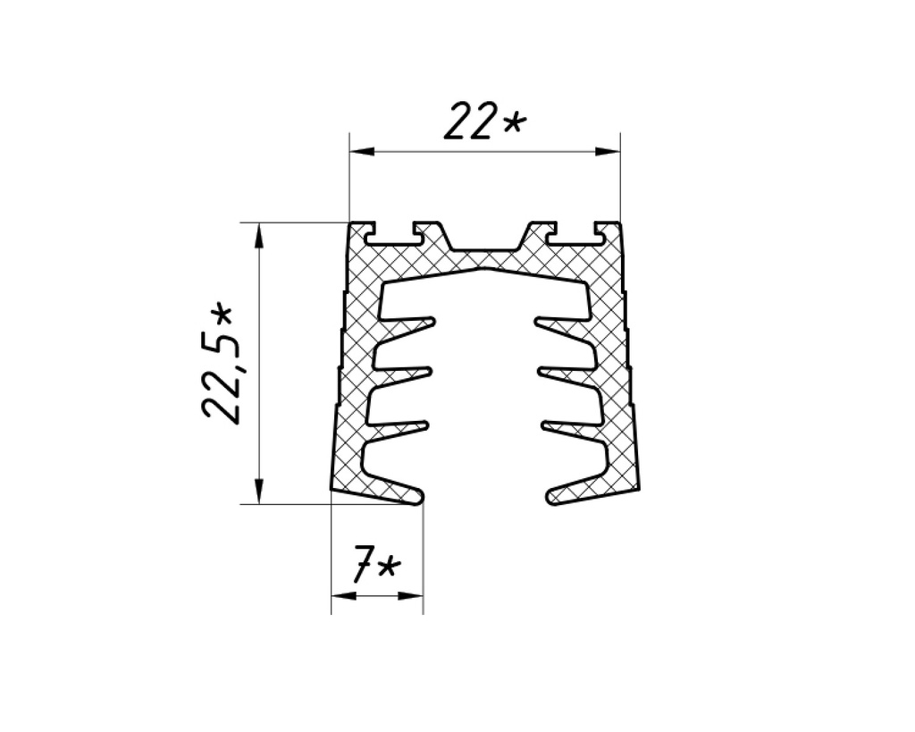Garnitura 12mm pentru profil mana curenta 6540 (CNT-03KL)