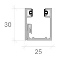 KP30 Garnitura cauciuc profil perimetral 25x30mm pt sticla 10mm, Negru