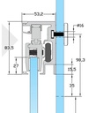 MD 170B Conector sina glisare - sticla BLACK
