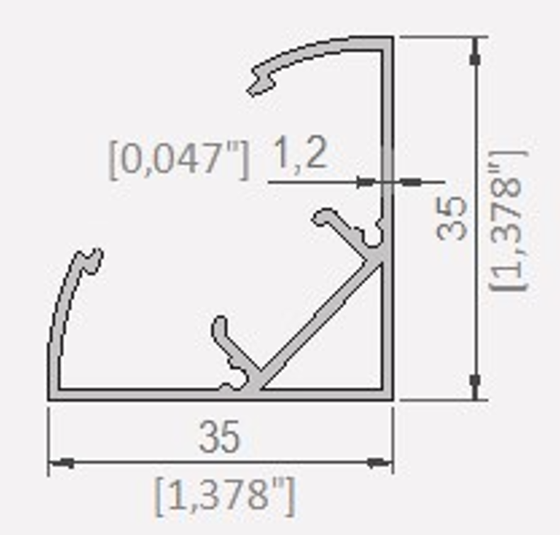 2953 PROFIL CANAL LED PERGOLA DIAMOND