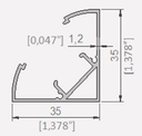 2953 PROFIL CANAL LED PERGOLA DIAMOND