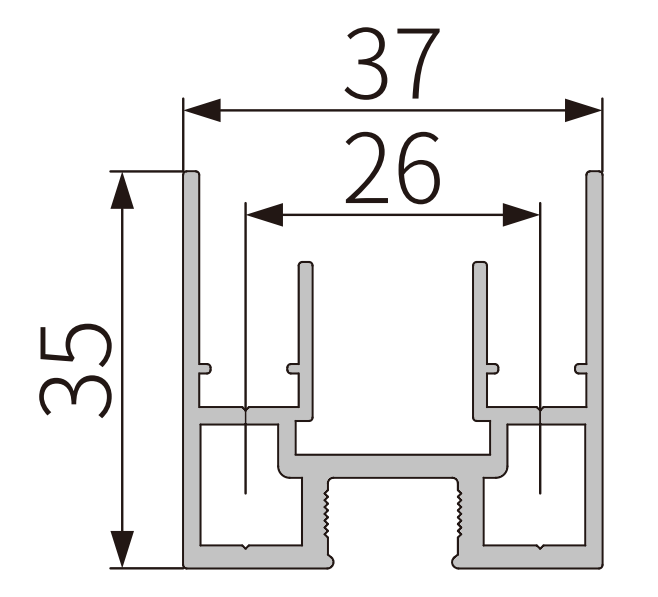 A201-40 EC OPK PS Profil superior/inferior cadru panou, COPPER