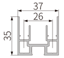 A201-40 EC OPK PS Profil superior/inferior cadru panou, COPPER