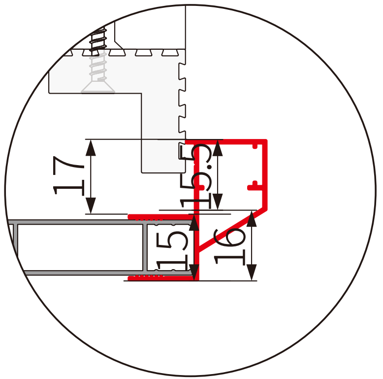 A305 OPK PS Profil pervaz pentru extensie toc sistem telescopic