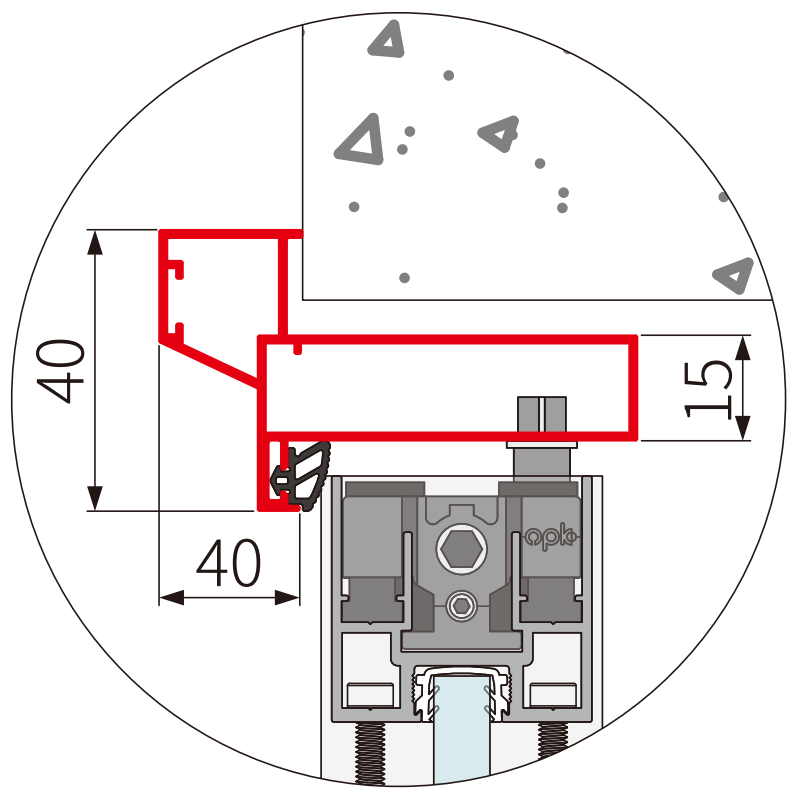A323 OPK PS Profil toc usa cu pervaz, BLACK