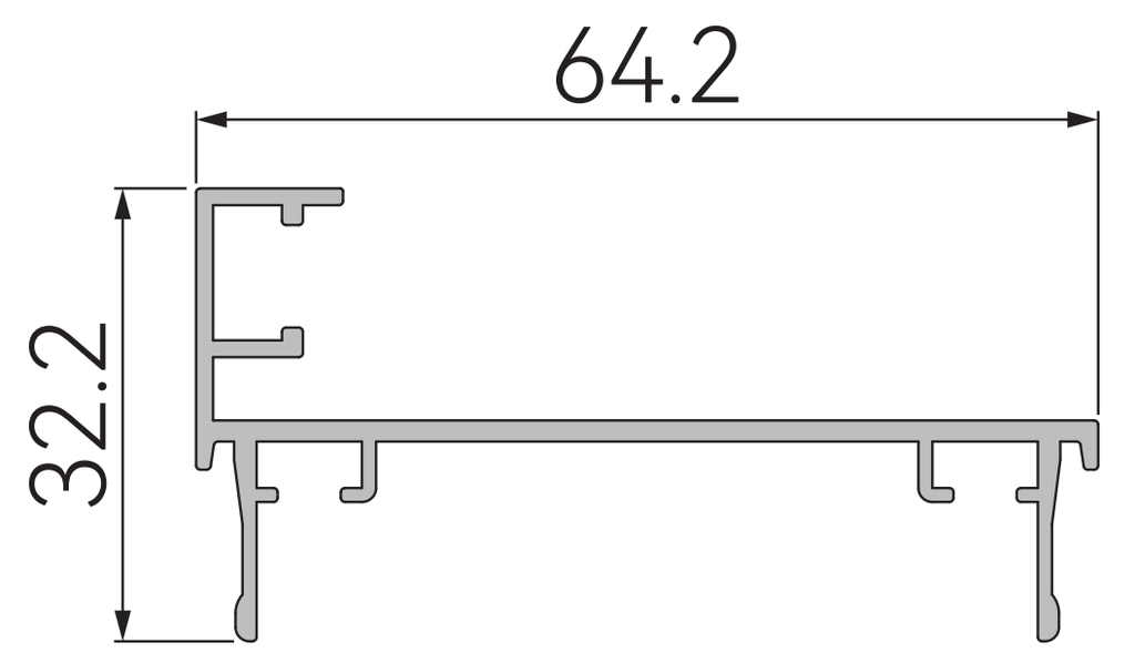 A372 OPK PS Capac decorativ pentru profil de perete pentru usa armonica