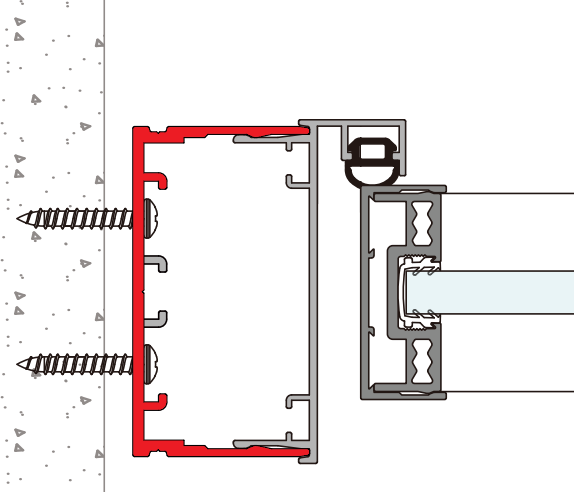 A368 OPK PS Profil vertical de perete pentru usa armonica