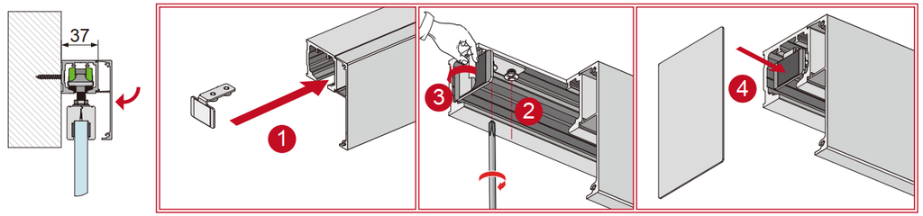 CN122892B OPK PS Set usa glisanta (80kg) cu amortizor cu sina si capac incluse L: 2,05m