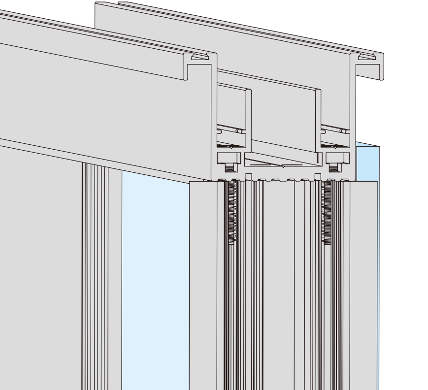 A201-40 OPK PS Profil superior/inferior cadru panou BLACK