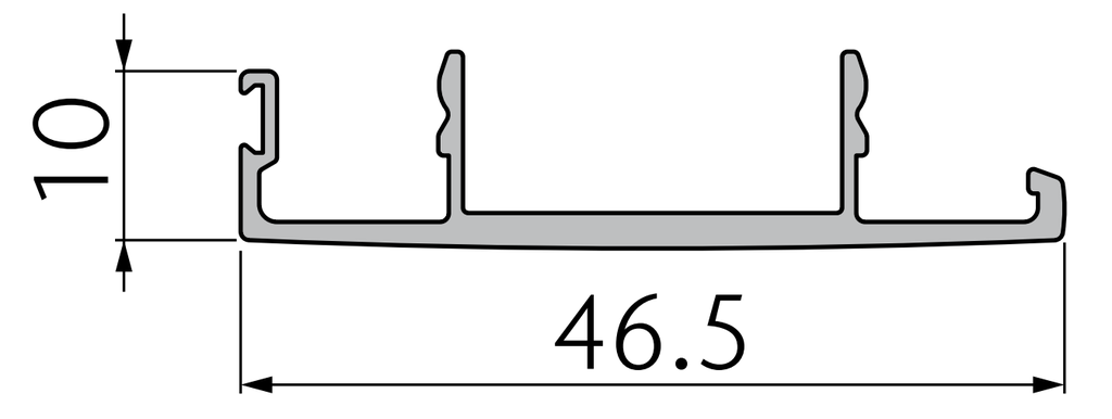 A204-40 OPK PS Profil capac lateral intermediar tip C, cu perie