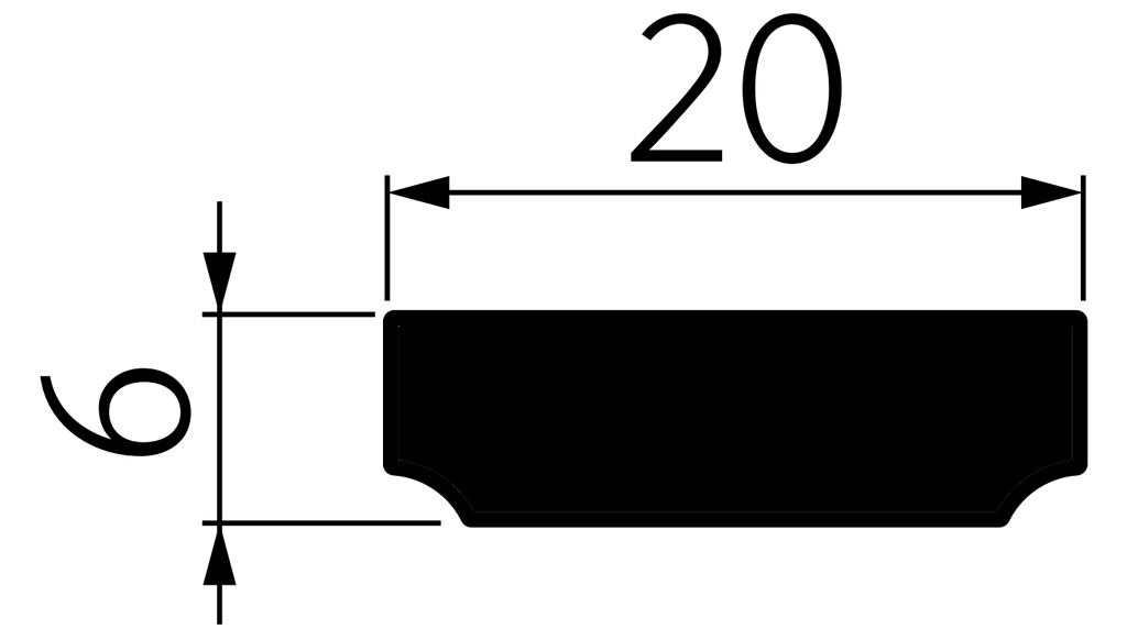 A204-40 OPK PS Profil capac lateral intermediar tip C, cu perie
