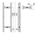 MD 633 BD BLACK - Maner H 1200mm dreptunghiular 40x20 (1200*900*40*20*1.0)