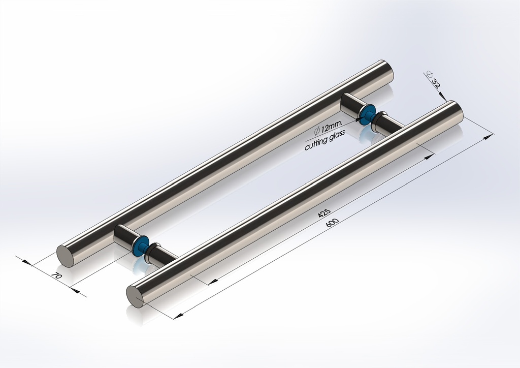 MD 633 Black - Maner H 600 mm Black (600*425*32*1)