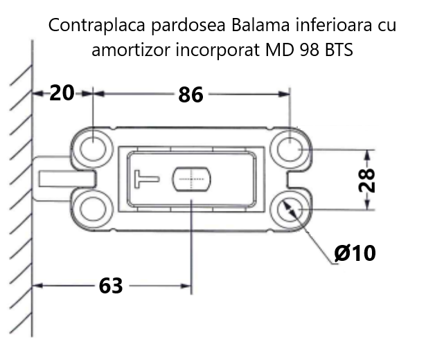 MD 98 BTS - Balama inferioara cu amortizor incorporat 