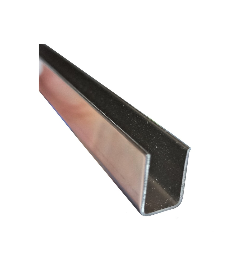 MD 15x11 Profil U inox oglinda - sticla 8mm L=3.0m