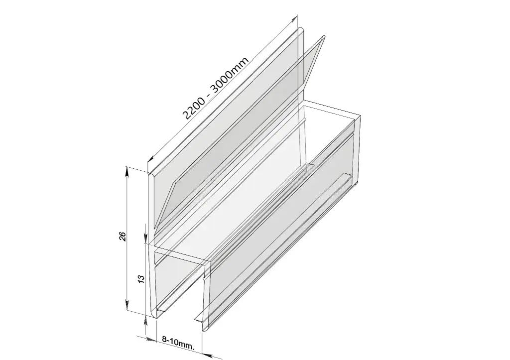 MD 201-10 - PVC Seal (GLASS 10mm) h 2.5m