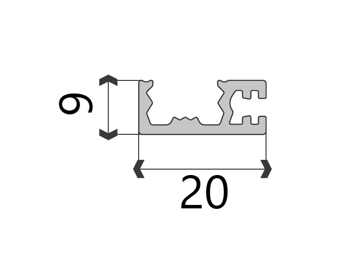 Md 20x9 profil lateral de sticla, cu perie, sticla 10mm, , slider next
