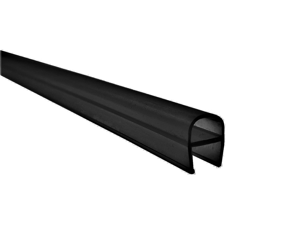 MD 212 /8mm B BLACK - PVC Seal WITH bulb (GLASS 8mm) h2200mm