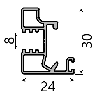 MD 24x30 profil contraplaca cu spanioleta (lateral) tango 08