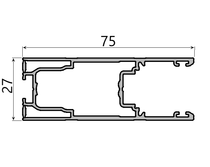 MD 27x75 profil lateral cu spanioleta, SLIDER NEXT