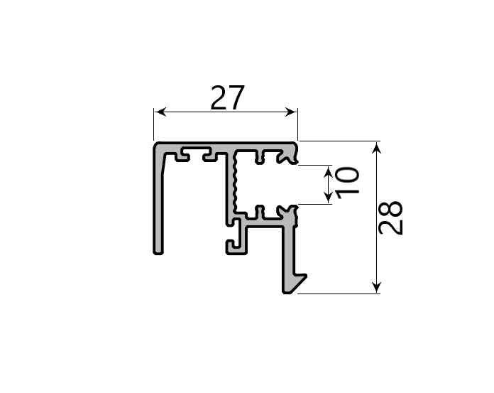 Md 28x27 90* profil de imbinare colt,  10mm, slider next