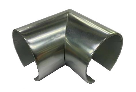 MD 29-26 Cot aluminiu BRONZ la 90* cu canal sticla pentru mana curenta 50mm