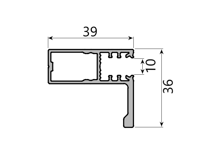 MD 36x39 profil maner, sticla 10mm, SLIDER NEXT