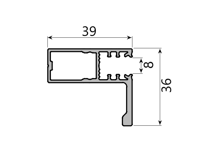MD 36x39 profil maner, sticla 8mm, SLIDER NEXT