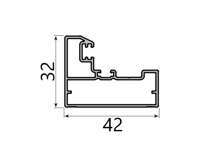 MD 42x32 profil lateral (vertical)  optima