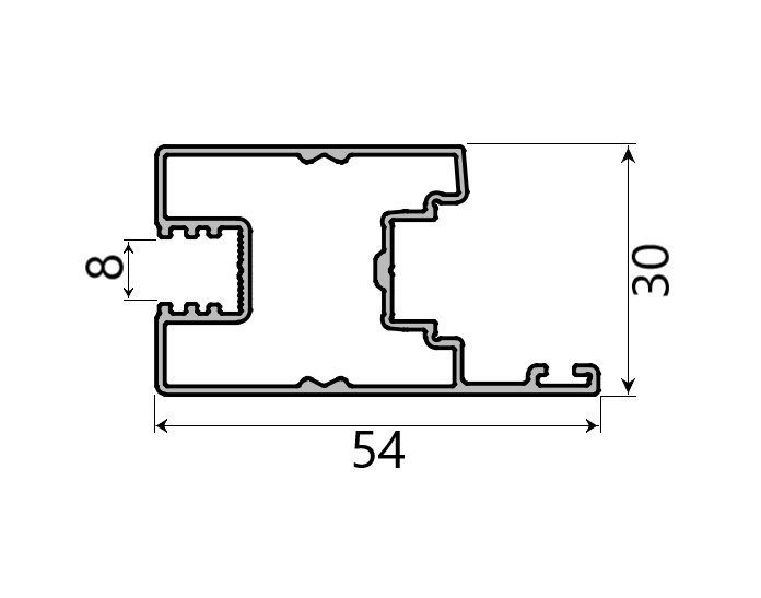 MD 54x30 profil incuietoare cu spanioleta (lateral) tango 08