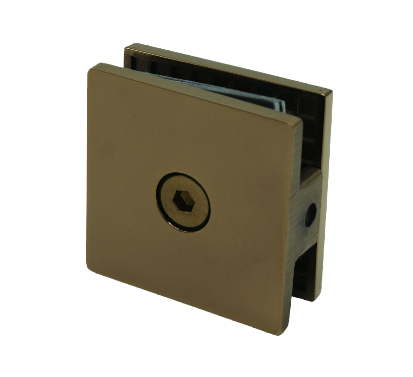 MD 721P GR - Conector perete-sticla o singura gaura 45*45*90° GOLD ROSE