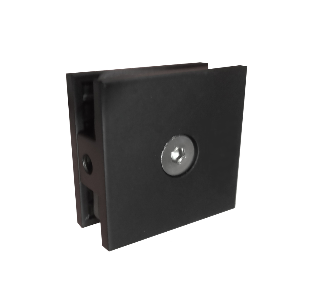 MD 721W BLACK - CONNECTOR WALL-GLASS 90° (45x50, 1HOLE WALL)
