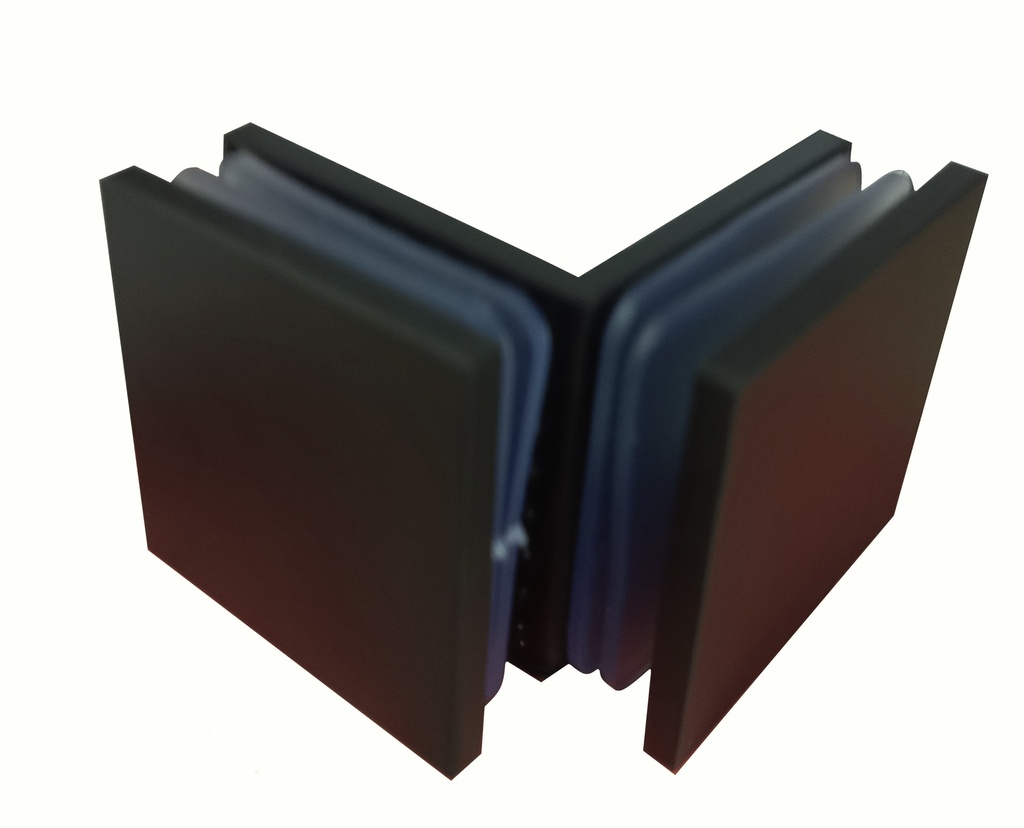 MD 725 B - CONNECTOR GLASS-GLASS 90° (INTERIOR) BLACK