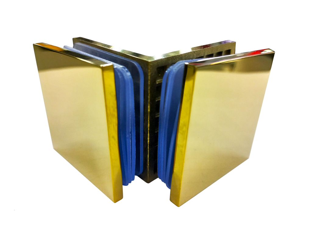 MD 725P G - CONNECTOR GLASS-GLASS 90° (SQUARE) GOLD
