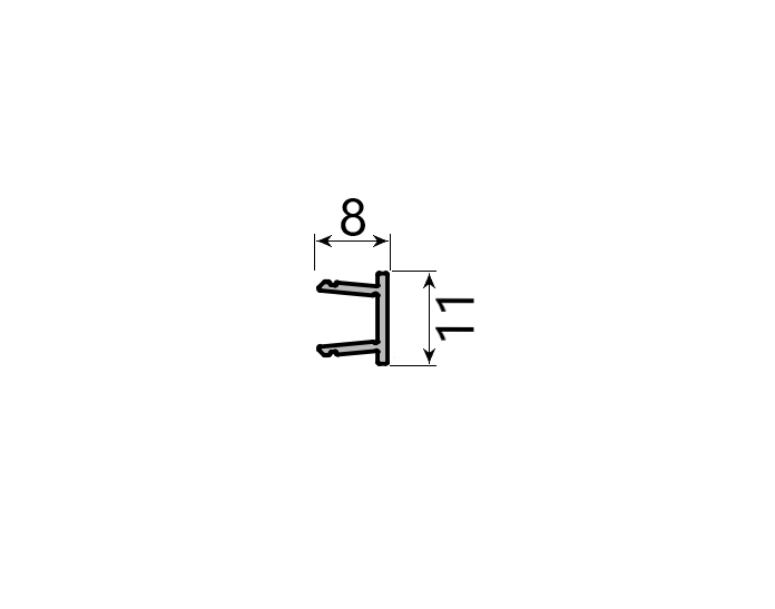 Md 8x11 profil suplimentar de capat pu sina glisare slide master
