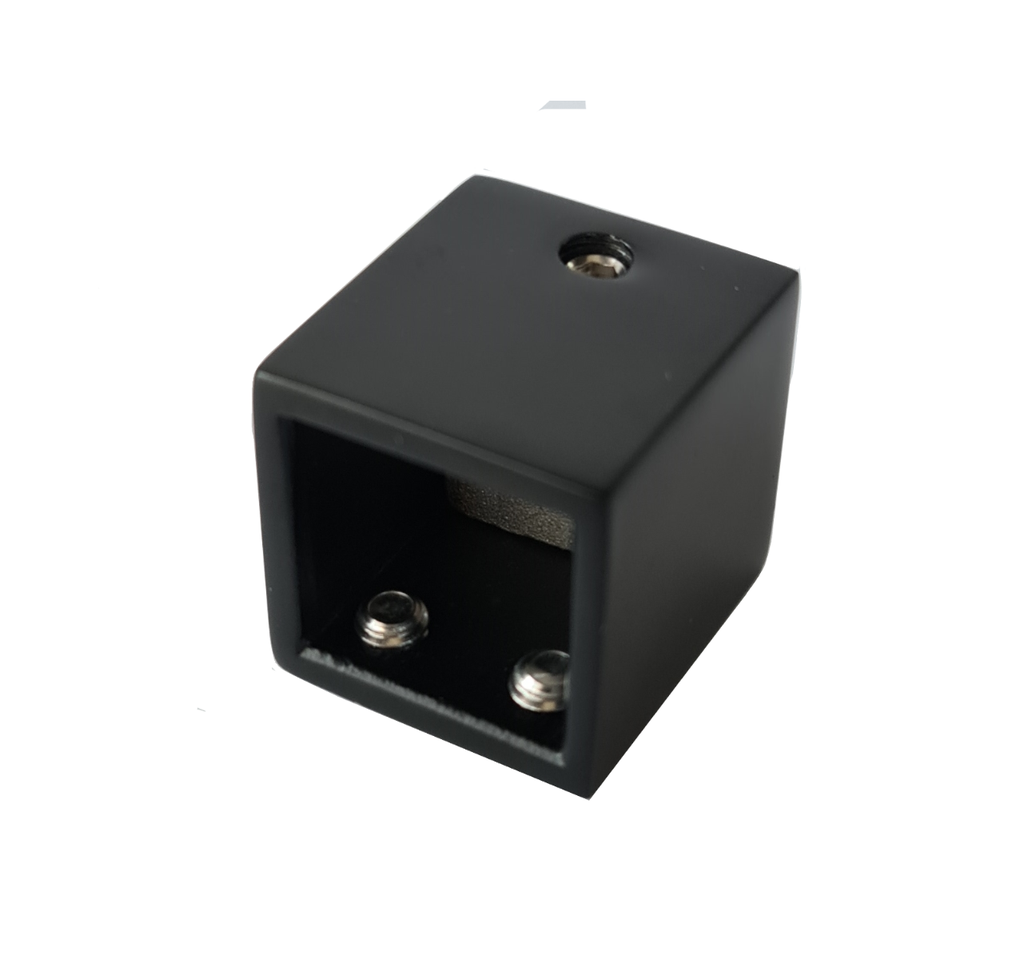 MD 907B / 20x20 BLACK - Conector stabilizare perete-teava