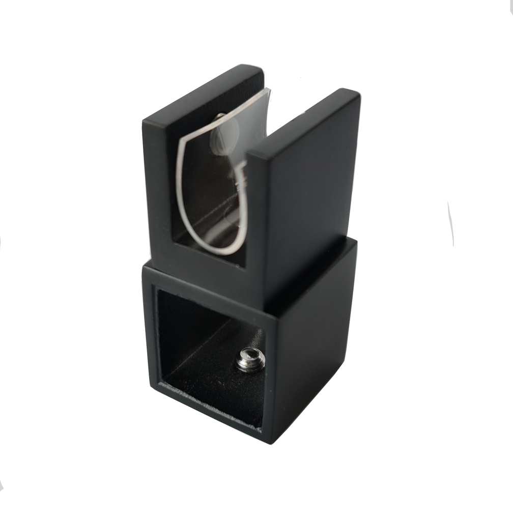 MD 914A B / 20x20 BLACK - Conector stabilizare teava-sticla (inchis)
