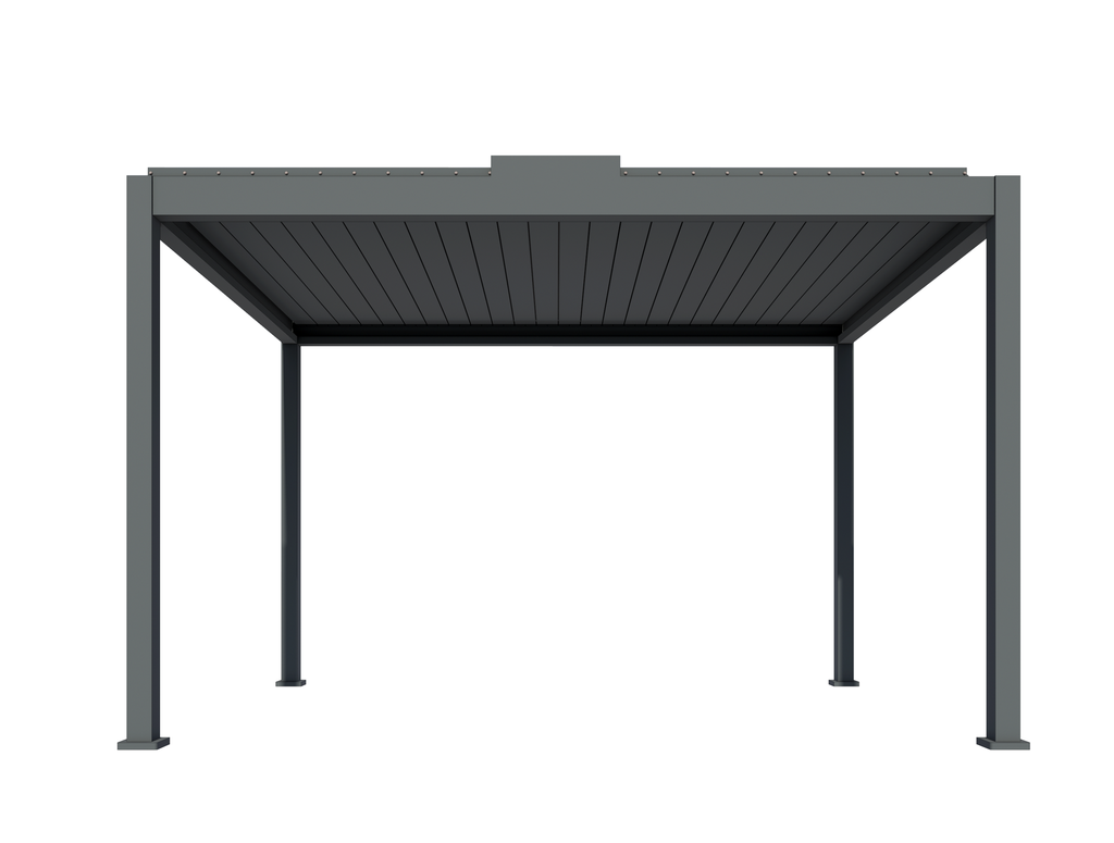 Pergola bioclimatica din aluminiu cu lamele rotative, AE170 3905 x 5855 mm, h2500 RAL7016