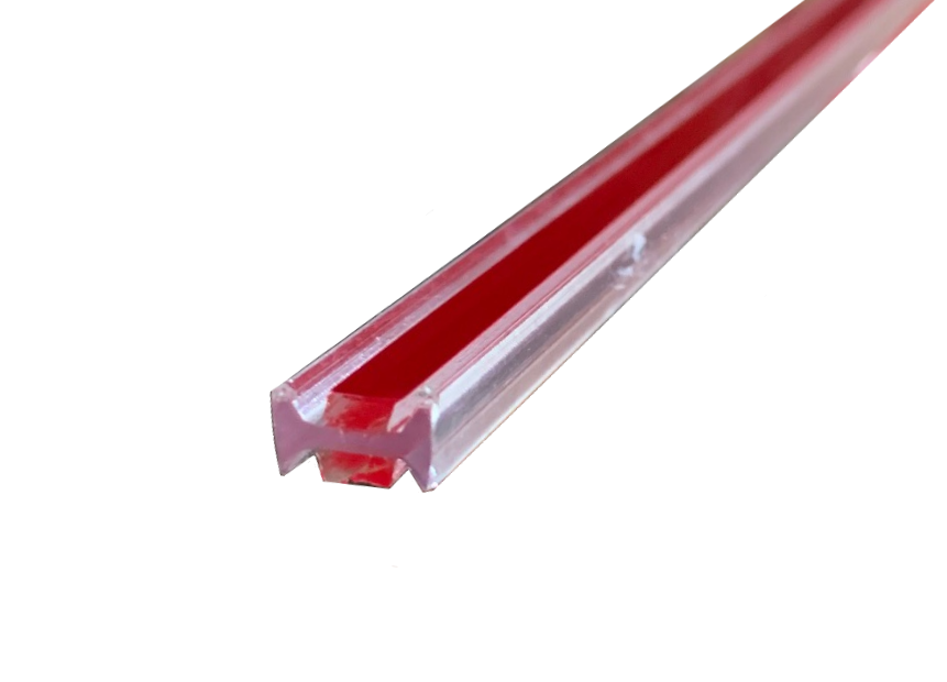 PROFILE H TRANSPARENT FROM POLYCARBONATE WITH TAPE ADHESIVE DOUBLE, 3mt *8mm