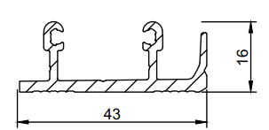 Md 16x43 sina de glisare inferioara 2 cai flat, , slider next