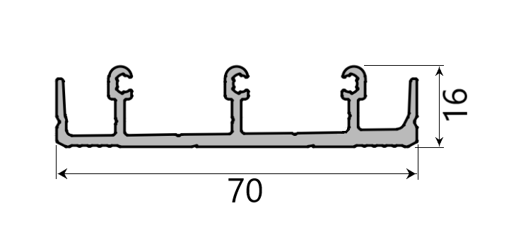 MD 16x70 sina de glisare inferioara 3 cai flat, SLIDER NEXT